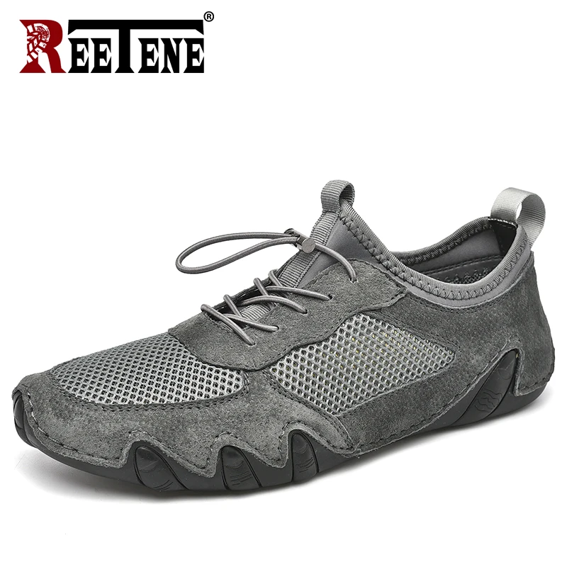 

REETENE Big Size 46 Sneakers Men Breathable No-Slip Men Mesh Shoes Men'S Wear-Resistant Shoes Comfort Summer Sport Shoes Male