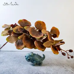 SunMade High-end Big Black Butterfly Orchid for Home Decor Special Color Artificial Flowers for New Year Fall Decorations DIY