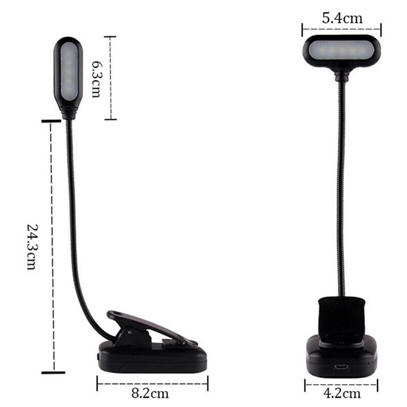 5W Super Bright Reading Book Desk Lamp Student Dormitory Folding Clip LED Table Lamp Battery Powered Eye Protection Reading Lamp