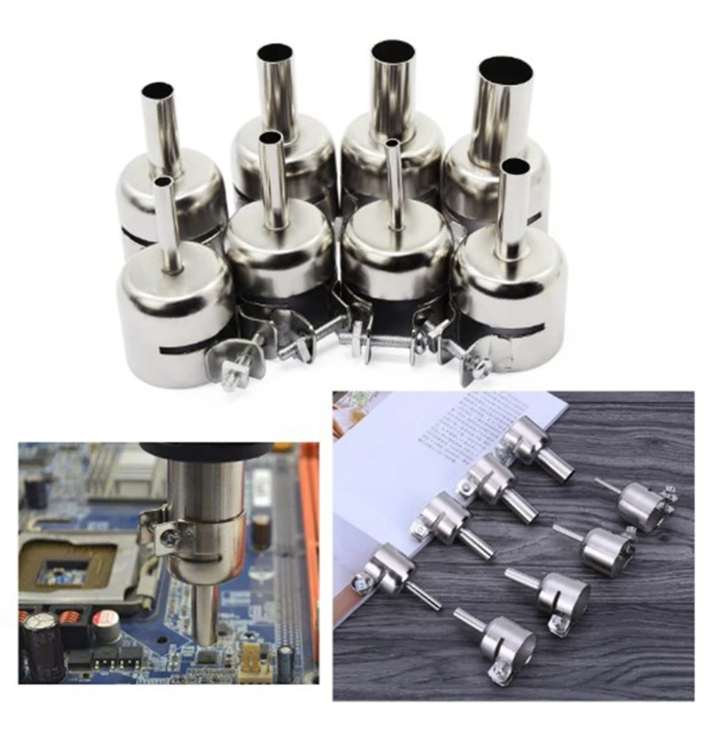 12PCS Universal Heat Nozzle 3-20mm Hot Air Heat Resisting Nozzles Tips Tool for 850 Series Hot Air Soldering Station