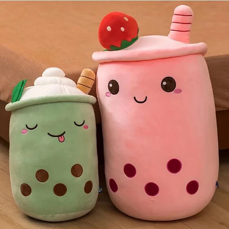 Boba Plushies Bubble Tea Plüschtiere Kawaii Plüsch Tasseförmiges Kissen Echte Lebensmittel Gefüllte Weiche Rückenkissen Kindergeburtstagsgeschenk