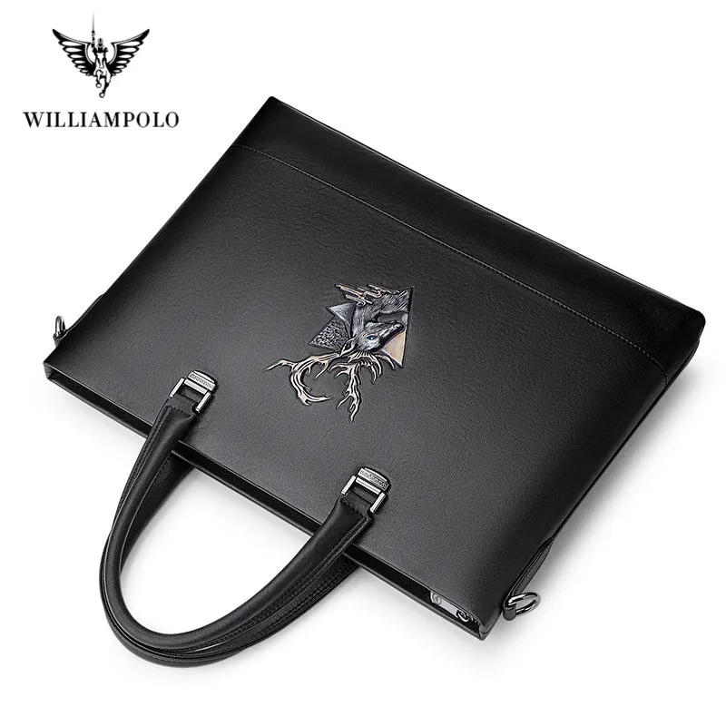 Men's Genuine Leather Briefcase Business Laptop Handbags Male Crossbody Shoulder Bag Cow Leather Notebook Briefcases