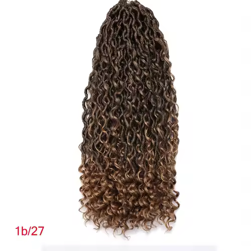 Synthetic Goddess Locs Crochet Hair Braids Curly Faux Locs Braiding Hair Extensions Wig For Women Black Hippie Boho Style - Image 8