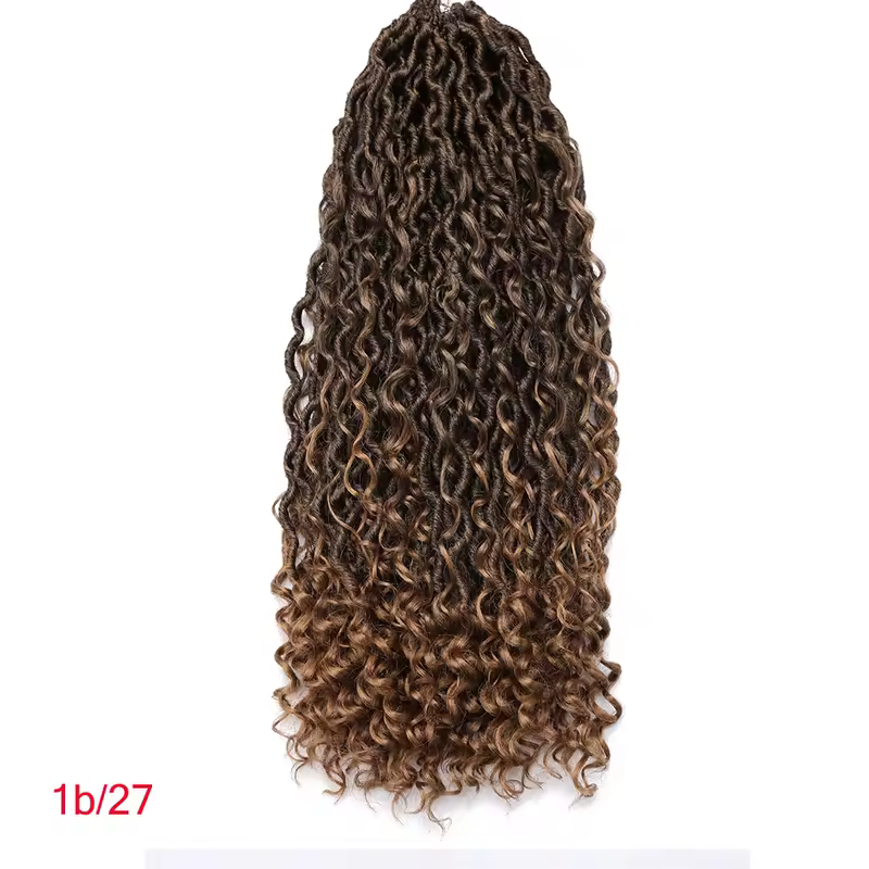 Synthetic Goddess Locs Crochet Hair Braids Curly Faux Locs Braiding Hair Extensions Wig For Women Black Hippie Boho Style - Image 8