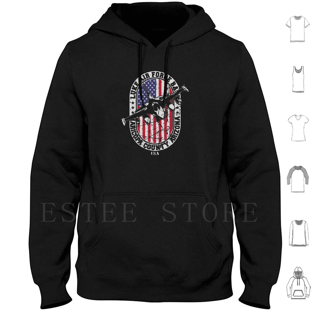 Sudaderas con diseño de bandera de Estados Unidos, Base Aérea Luke, Usaf, Condado de Maricopa, Arizona, Estados Unidos, manga larga, Base Aérea Luke Air