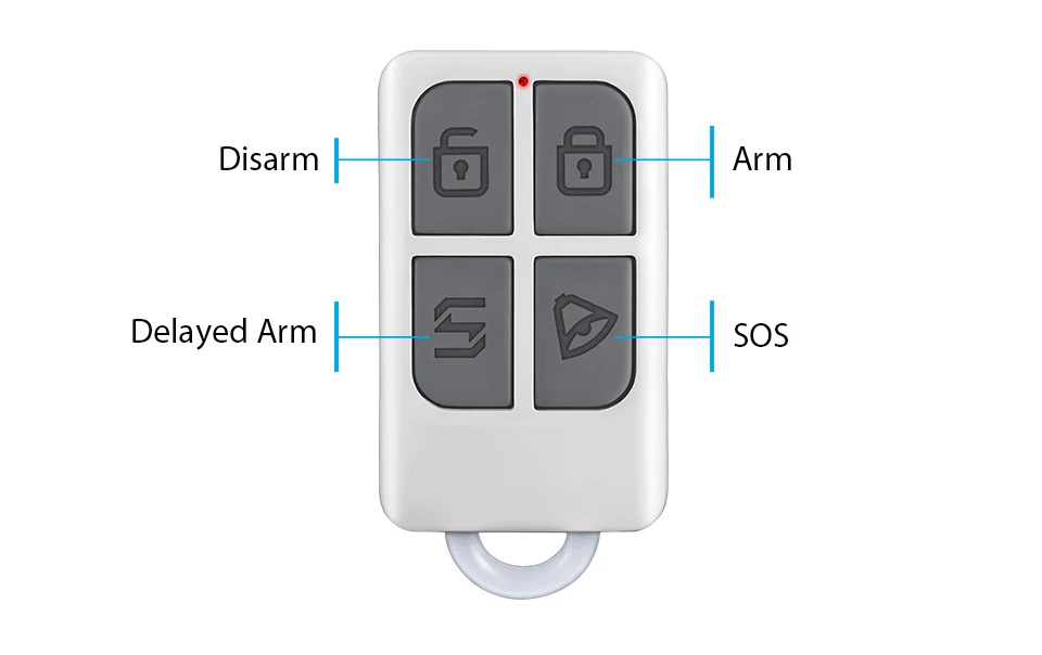 Fuers Wireless High-Performance Portable Remote Control 4 Buttons Keychain For WIFI GSM Home Security Alarm System