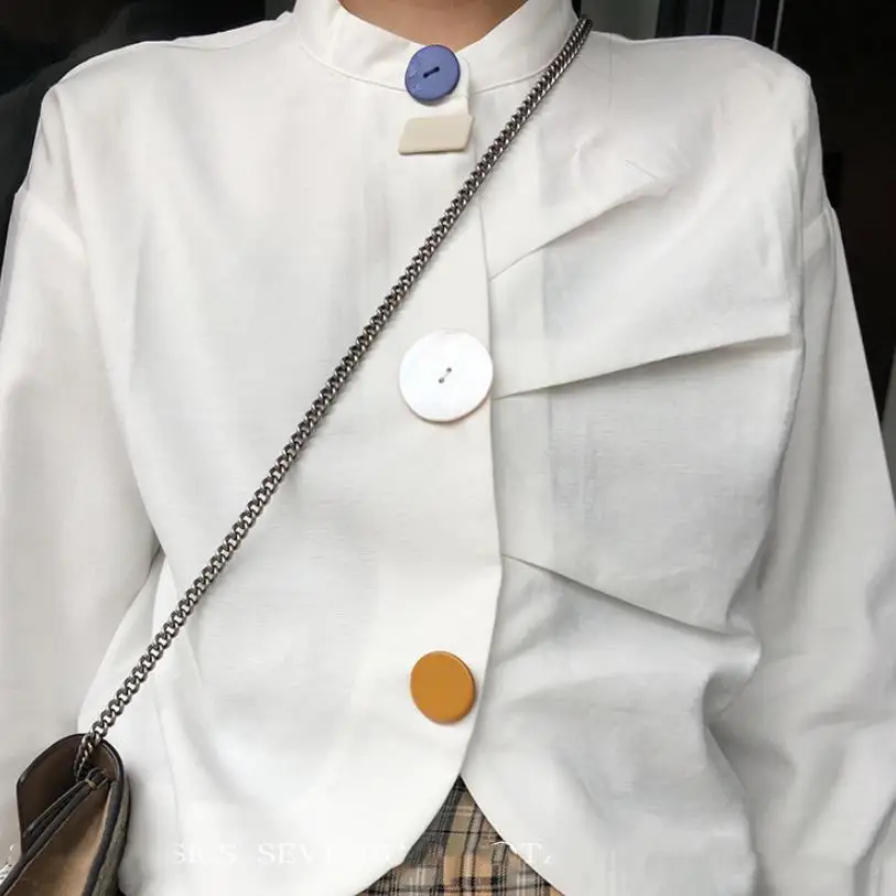 

New elegant temperament loose shirt white long-sleeved shirt women