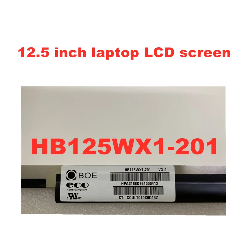 12.5 inch Laptop LCD Screen HB125WX1-100 HB125WX1-201 LP125WH2-TPB1 B125XTN02.0 eDP 1366 * 768 30pins