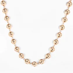 6mm 8mm 10mm Wide 585 Rose Gold Color Round Bead Chain Necklace for Men Women Lobster Clasp Wedding Elegant Jewelry Girls CNM01