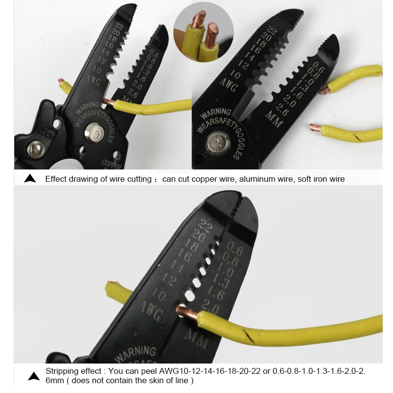 LAOA 7 Inch Wire Stripper 7 Gears Cable Cutter Multifunction Stripping Pliers  Wires Cutter Electrician`s Crimping Tools