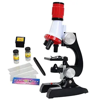Microscope Kit Lab LED 1200X Home School Science Educational Toy Gift Refined Biological Microscope for Kids Children