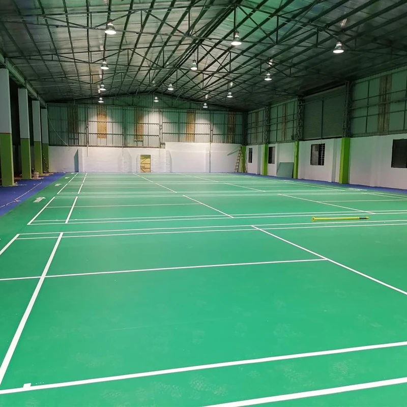 

Beable 6.0mm 8.0mm Thickness Green Sand Finish Vinyl Flooring Mat PVC Floor Roll Using for Indoor Badminton Court