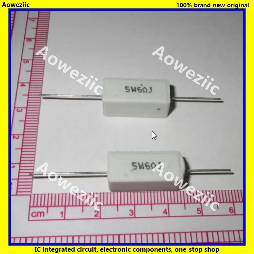 

10Pcs RX27 Horizontal cement resistance 5W 6 ohm 6R 6RJ 5W6RJ 5W 6RJ Ceramic Resistance precision 5% Power resistance