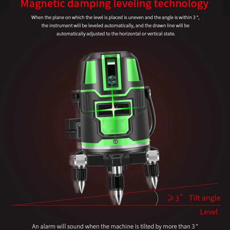 Imagem -04 - Linha de Laser Verde Linha Transversal Laser Auto-nivelamento Vertical & Horizontal Linha Luz Verde 2
