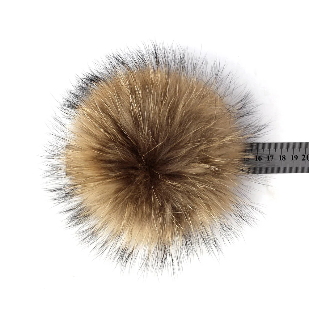 Geebro DIY Pompon 11-16cm 18cm 20cm Raccoon Fur Pom Poms Fur Balls for Knitted Hat cap Beanies and Scarf Real Fur Pompoms