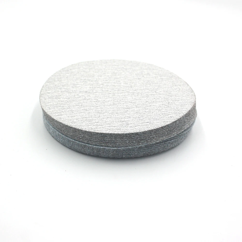 10pcs 5 inch Flocking Sandpaper 125mm White Sand Paper Polishing Pad Sandpaper Polishing Disc for Angle Grinder