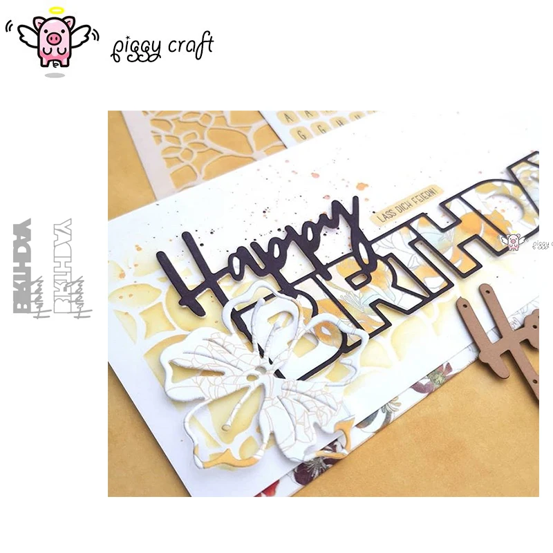 Piggy Craft Metall-Stanzformen, geschnittene Form, alles Gute zum Geburtstag, Buchstaben,
