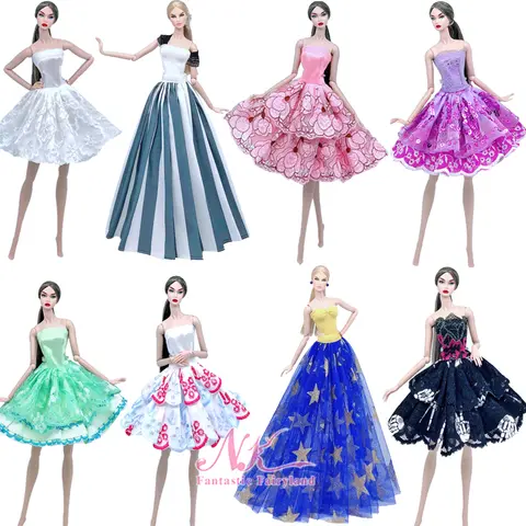 NK 1 Set 29-32CM Doll Party Outfits Short Wedding Dress For 11.5 in Doll Clothes Noble Elegant 1/6 Dolls Accessories Gift Toy JJ