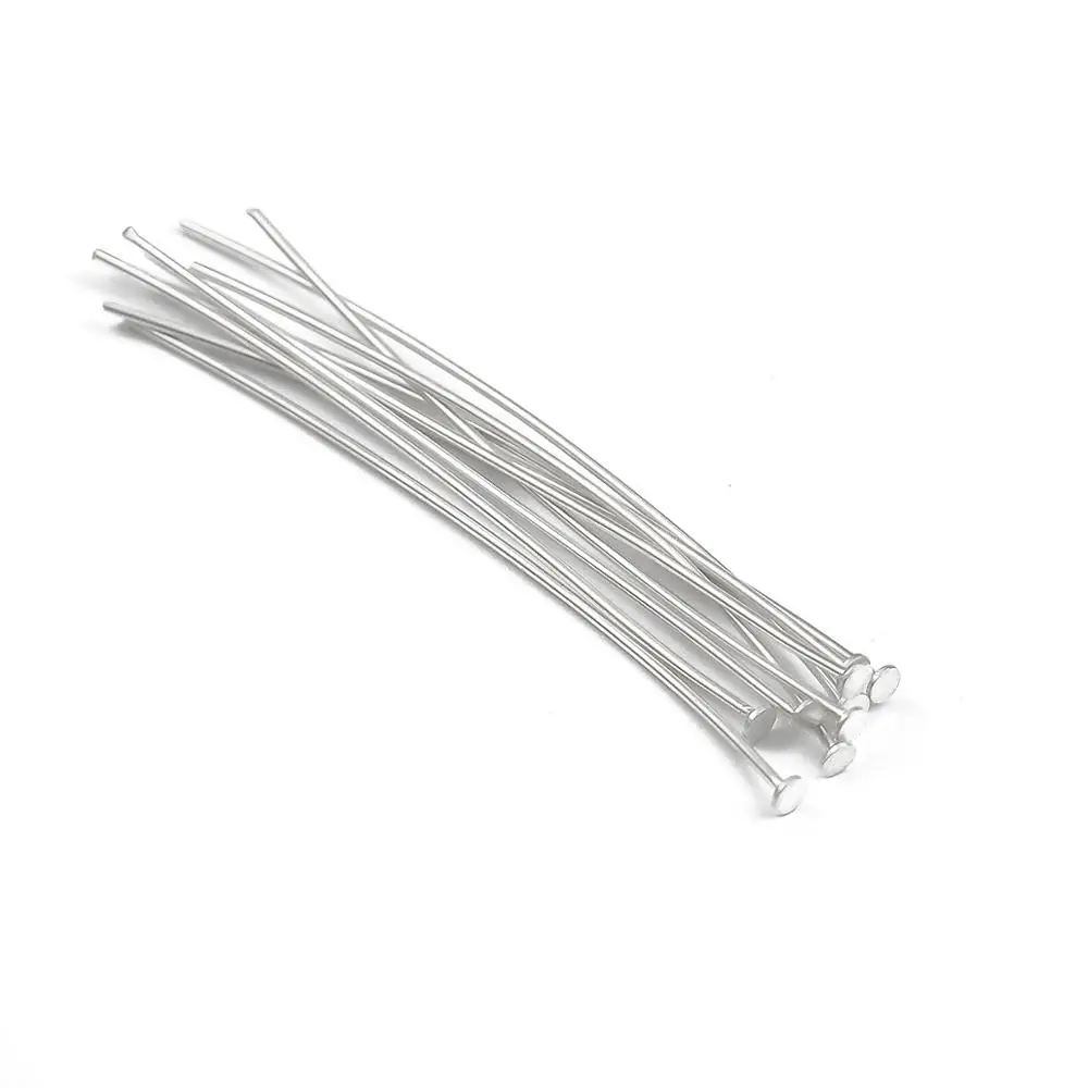 10 Pcs/Lot Multisize Flat Head Pins 925 Pure Sterling Silver T-Shaped Ball Head Pin For Diy Jewelry Making Findings Accessories