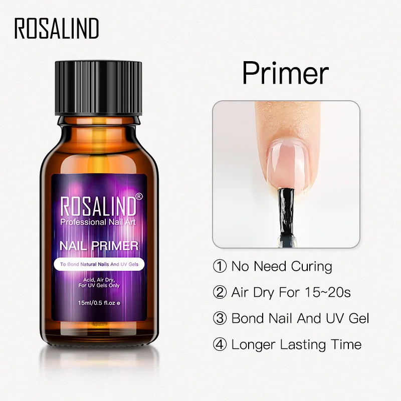 Rosalind 15 Ml Nail Dehydrator Gel Polish Nail Primer Geen Behoefte Curing Lucht Drogen Voor Nagels Art Base Top Coat langdurige Gel Lak