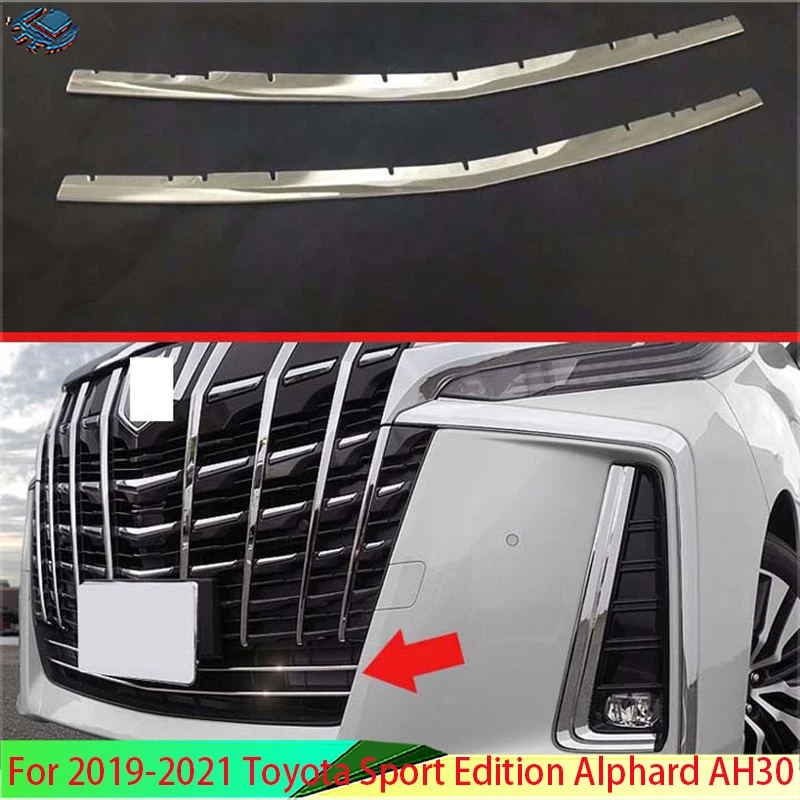 

For Toyota Sport Edition Alphard AH30 2019-2021 Car Accessories Stainless Steel Front Grille Accent Cover Lower Mesh Trim 2020