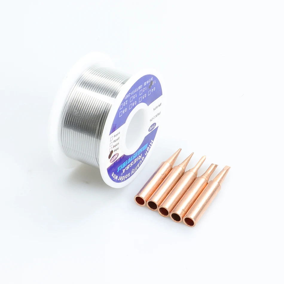 900M-T lead-free copper soldering iron tip 50g sufficient solder wire combination 858D 852d++ 909D，936 soldering iron tip