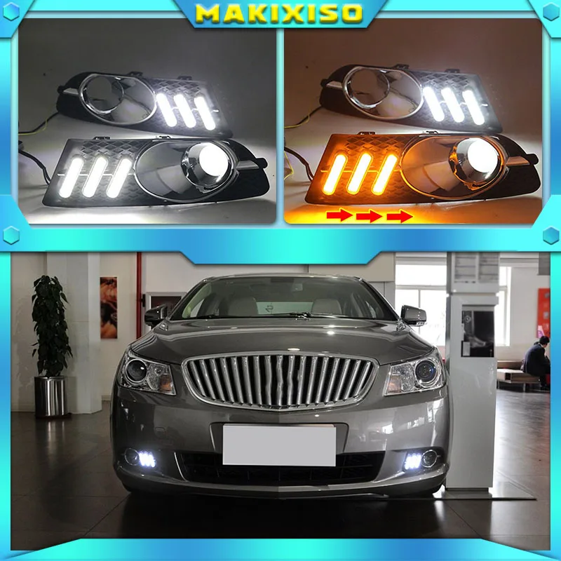 

1set Bumper headlight for Buick Lacrosse daytime light 2009~2012y car accessories LED DRL headlamp for Lacrosse fog light