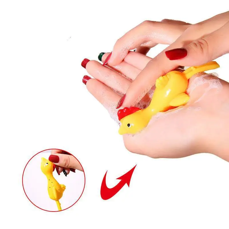 3Pcs Catapult Turkey Tricky Fun Decompression Toy Catapult Chick TPR Soft Material Launch Slingshot Chick New Strange Toy