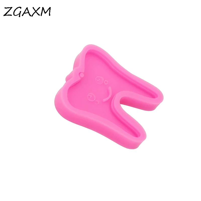 LM1028 Shiny  Cartoon tooth shape epoxy resin silicone mold tooth pendant earring keychain making silicone mold chocolate candy