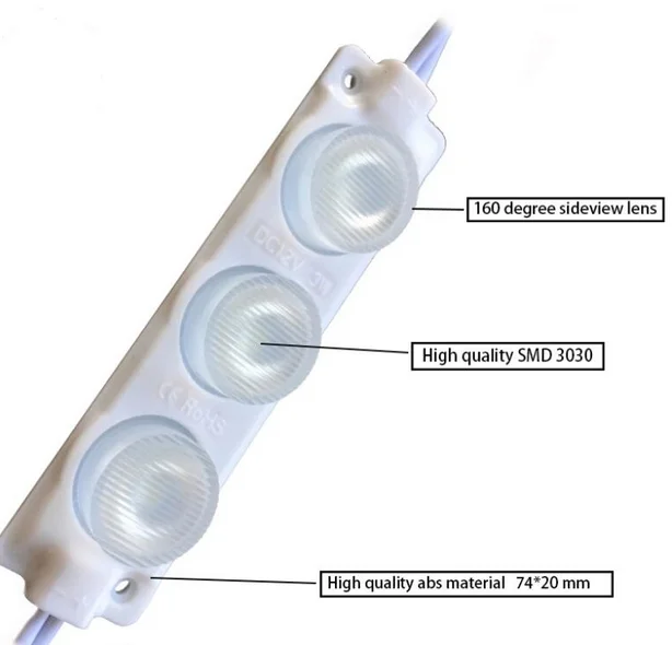 3W DC12V 3led SMD3030 Tahan Air LED Modul Pencahayaan dengan Lensa Led Tanda Lampu Latar untuk Huruf Saluran