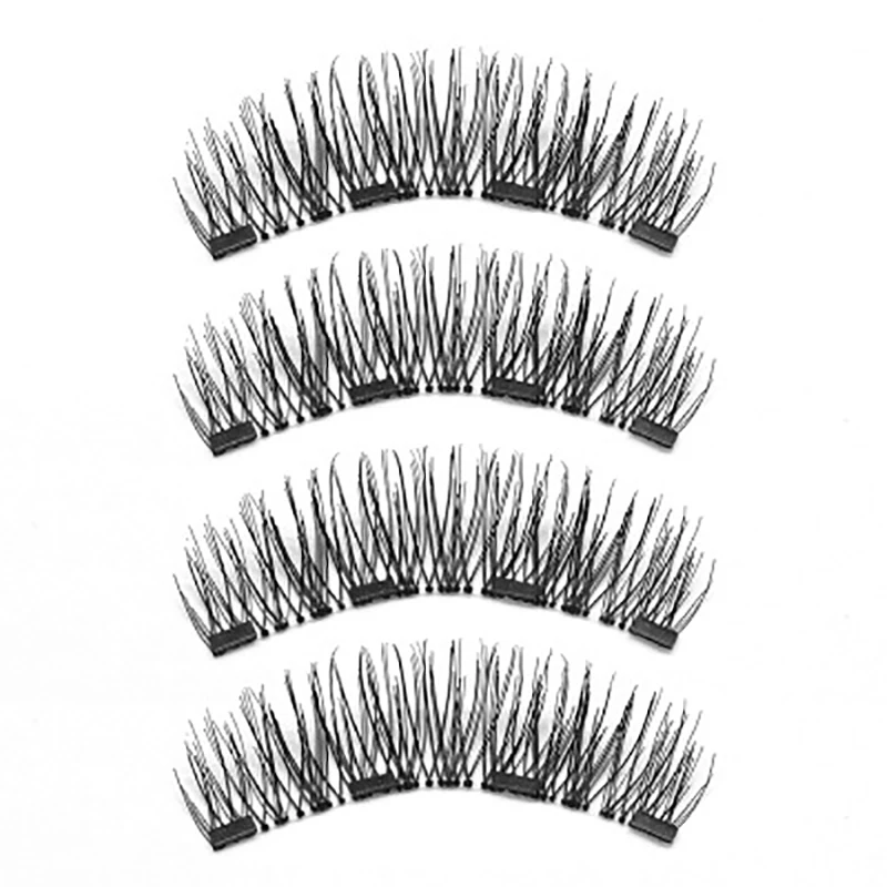 New Four-magnet False Eyelashes, Glue-free, Natural 3D Magnet Eyelashes