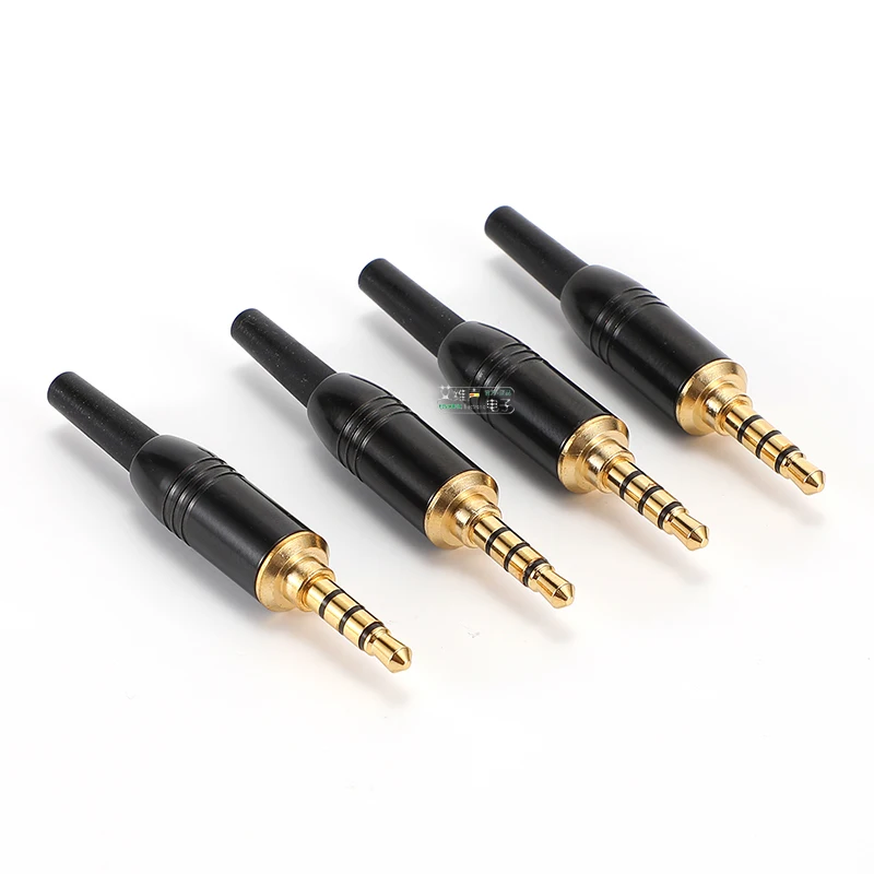 1Pcs headset repair DIY plug 3.5mm four-section stereo dual-channel line control microphone 3 section with wire clip HIFI