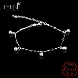 New Bohemia Bells Pendant Sexy Anklets 925 Sterling Silver Bell Sound Beach Foot Chain Bracelets Fashion Women&Girl Jewelry Gift