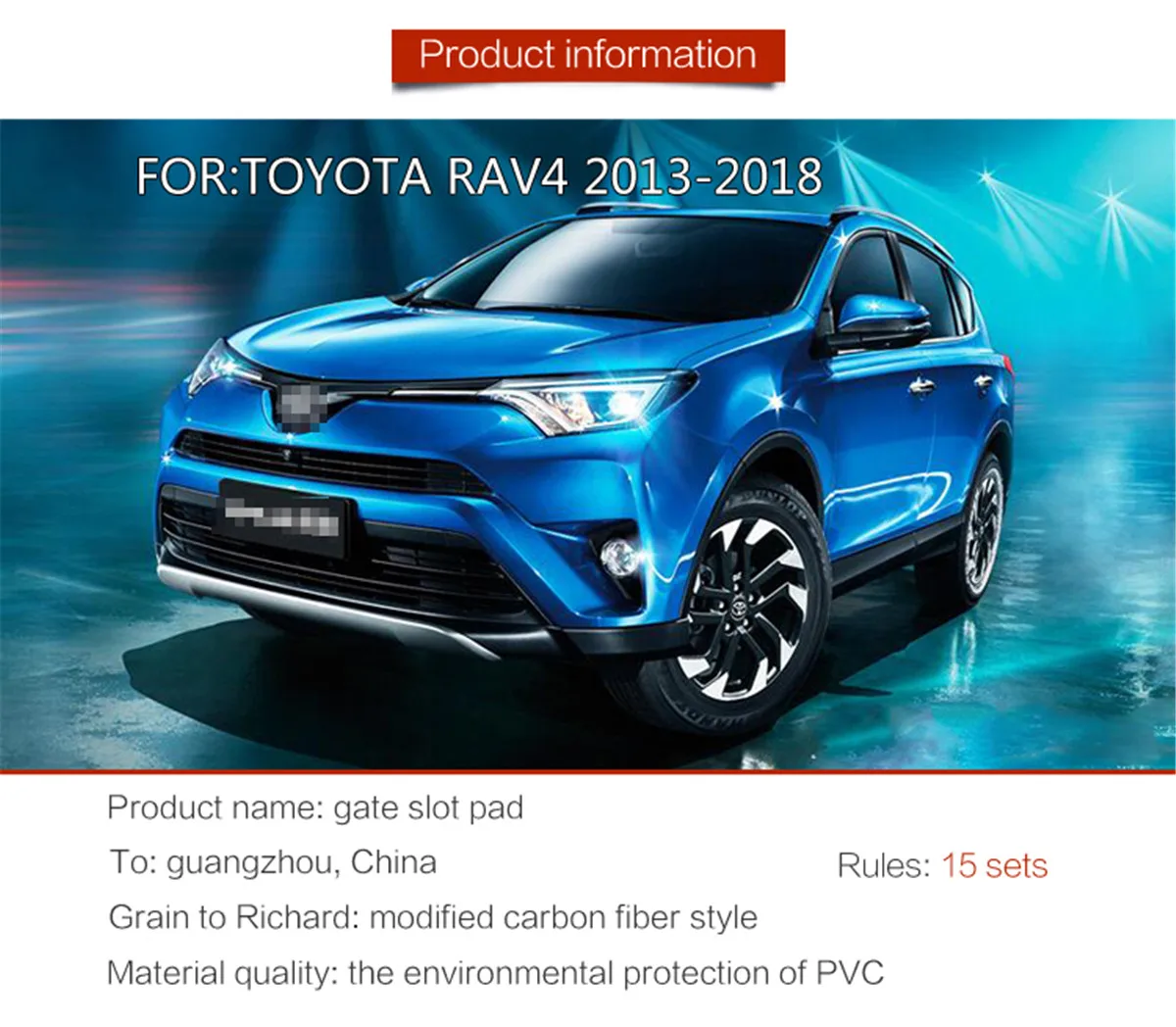 for Toyota RAV4 2013-2018 15pcs Anti-Slip Gate Slot Mat Rubber Coaster Accessories for RAV 4 2013 2014 2015 2016 2017 2018