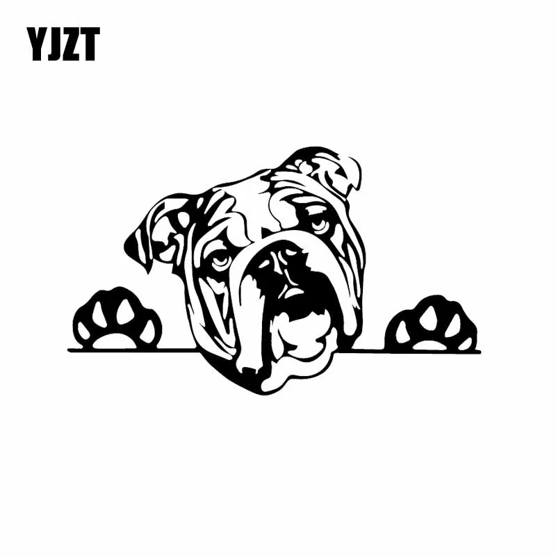 YJZT 16.2X9.7CM Olde English Bulldog Bully Dog Decal Vinyl Car Sticker Funny Pattern Black/Silver C24-1576