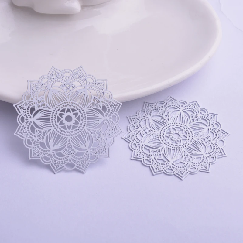 30 Stück AB6414 40mm Filigrane Mandala-Form Charms Ohrring-Verbinder Metall Messing Dünner Anhänger DIY Schmuck Ohrring-Herstellung – Detail 4