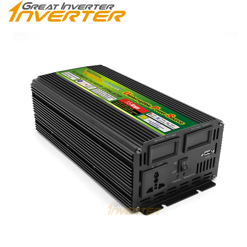 12V 24V UPS Sine Wave Charging Inverter 220v 110v power inverter charger Voltage Transformer USB 1500W Converter Adapter home