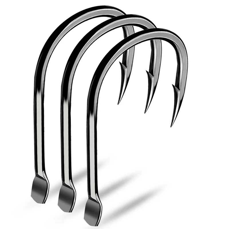 PROBEROS 30Pcs High Carbon Steel Offset Barbed Fishhooks 11#-20# Flat Carp Fishing Hooks Single Jigging Hooks Accessories Tackle