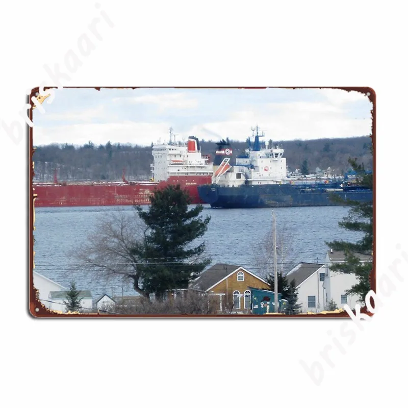 Passing Ships On The St Lawrence Seaway Metal Signs Cinema Garage pub Garage Retro Wall Decor Tin sign Posters