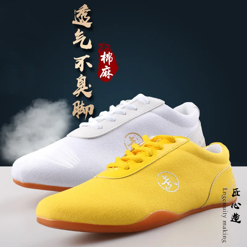 Zapatos de lona cómodos y transpirables para hombre y mujer, calzado deportivo de artes marciales, ejercicio de Taijiquan, de verano