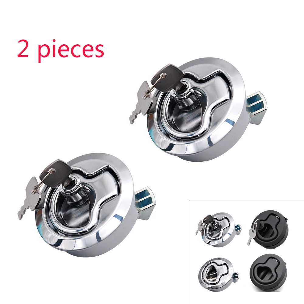 2pcs/set Round Non-locking Handle Flush Boat Marine Latch Cabinet Lift Pull Handle for RV Boat Deck Hatch Lock Stainless Steel