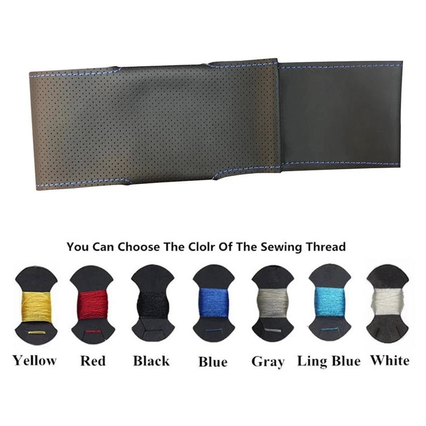 Car Steering Wheel Cover For Mercedes Benz C-Class W204 G-Class W463 M-Class X166 2011-2015 Hand sew Black PU Microfiber Leather