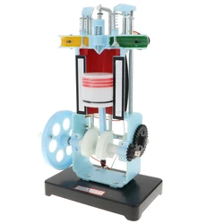 4 Stroke Hand Crank Gasoline Engine Model Internal Combustion Engine Model Physics Education Toy--17x11x30cm