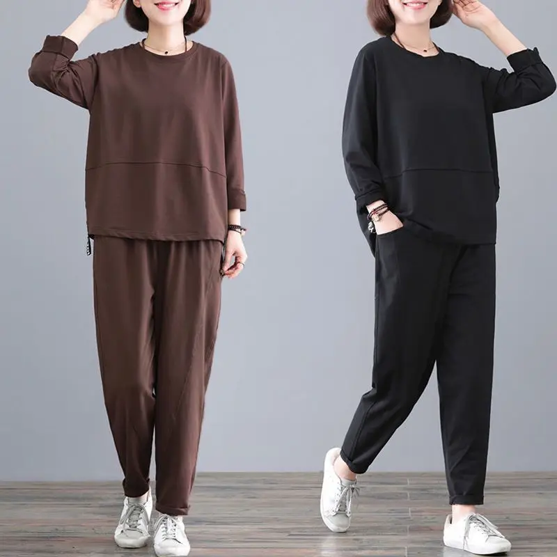women's Casual Sets Spring Autumn Pants Suit Women's Cotton Sports Set Femme Leisure Two-piece Suit Women Pants Outfits