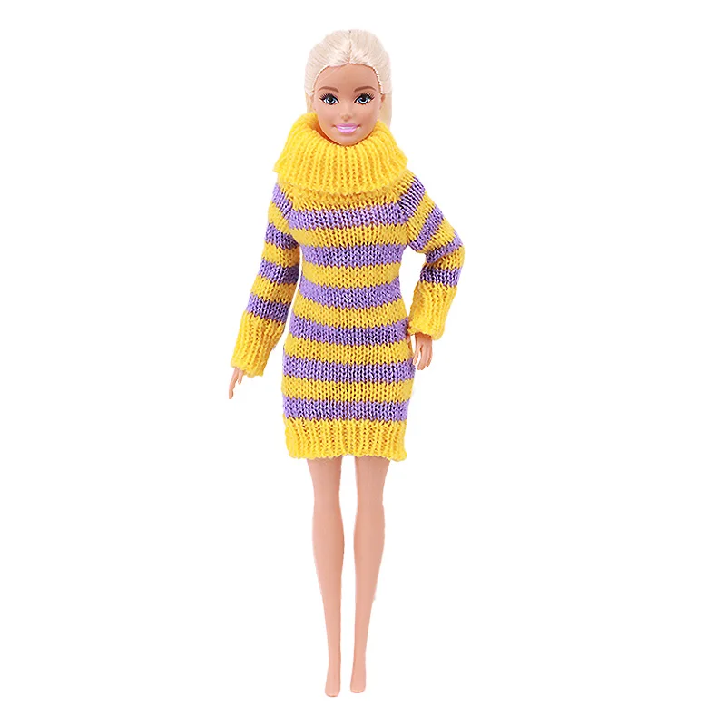 Barbies Doll Handmade Knitted Pure Cotton Sweater Dress Doll Clothes Accessories for Barbies Doll 11.5 Inch&30cm 1/6 Bjd Blythe