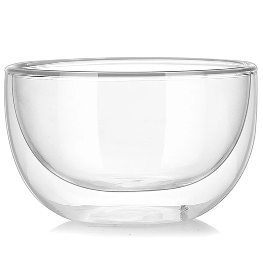 Double Layer Heat-resistant High Borosilicate Glass Bowl Salad Bowl Microwave Tableware Ice Cream Heatproof Salad Dinnerware