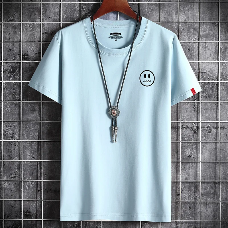 T-shirt for Men 2022 Fashion Summer Clothing Graphic Vintage Tshirt Harajuku Manga Anime O-Neck White Oversized Anime T Shirt