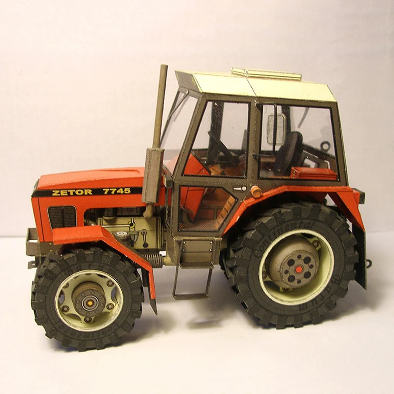 Zetor tchèque/anglais 7745-7211 1:32 Tracteur Origami Art 3D Papier Modèle Papercraft DIY Adolescents Adultes Artisanat Fait Main Jouets ZX-021