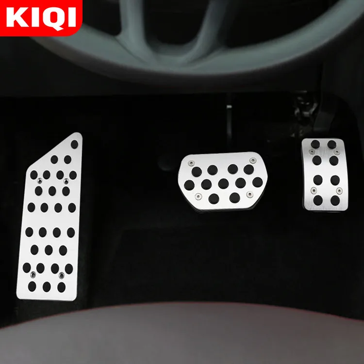 KIQI Car Pedals for Peugeot 3008 2013 2014 2015 LHD Accessories Metal Non-slip Brake Gas Clutch Fuel Accelerator Pedal Cover