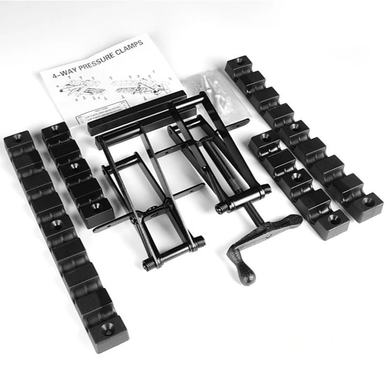 목공 조립 4 방향 클램핑 시스템, 목재 조인트 보드 압력 클램프, 목수 접합 고정장치 세트